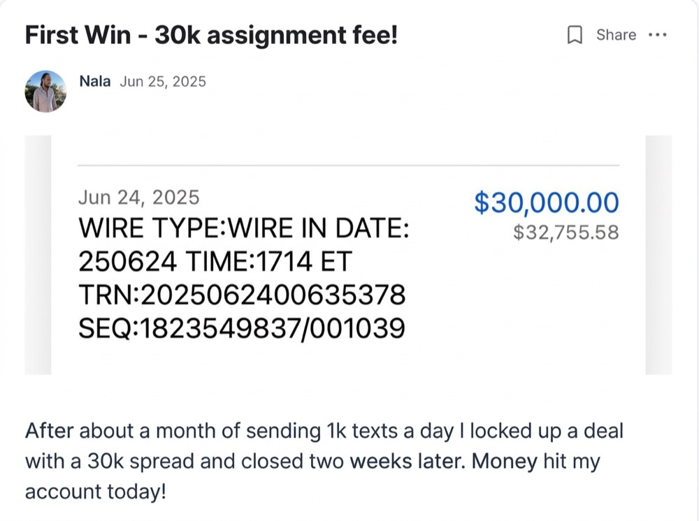 Nala: First win: $30K