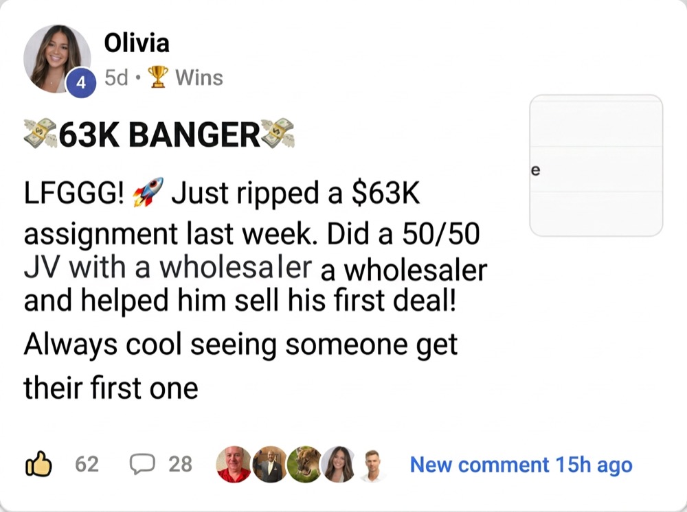 Olivia: $63K deal