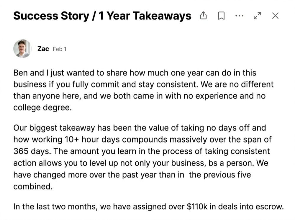 Zac & Ben: $110K in 2 months
